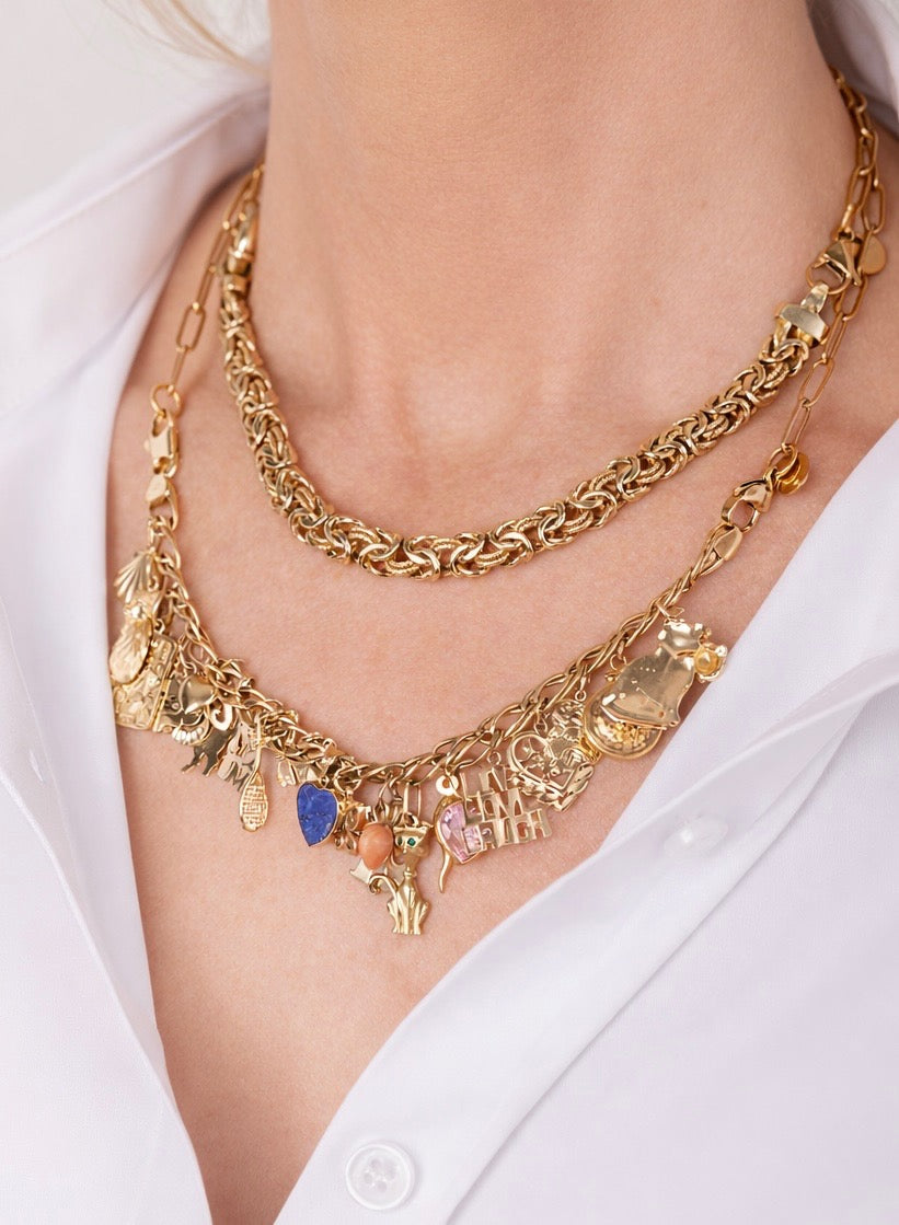 CharmFlip charm necklace worn